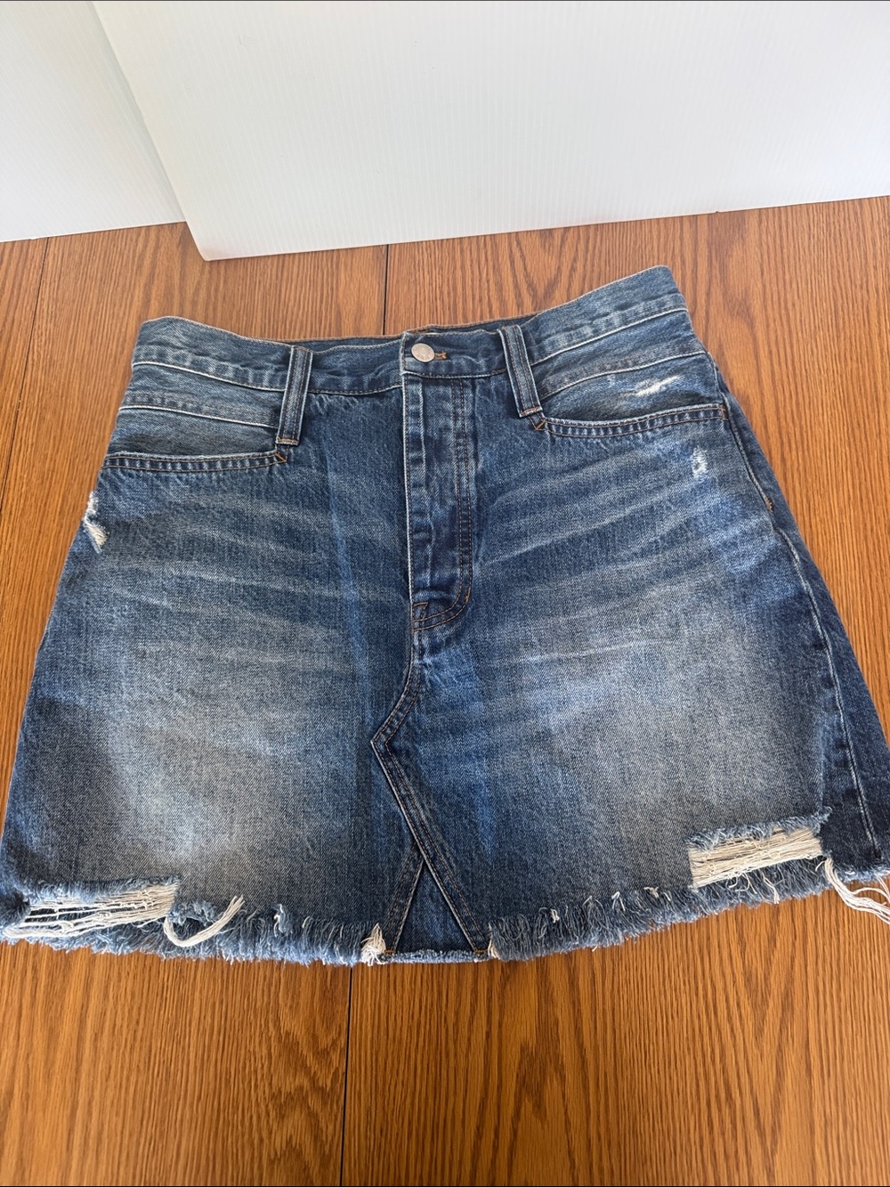 Madewell rigid a line denim skirt size 10/30 nwots